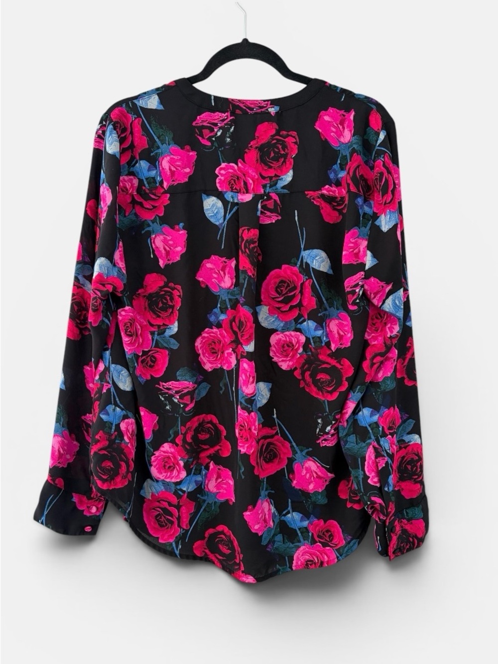 Torrid Plus Size Harper Pink and Black Floral Blouse - Picture 3 of 3